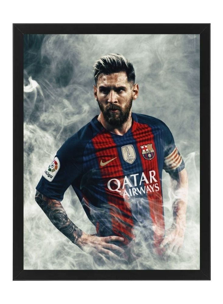MEC Wallpaper Wall Art Poster Frame Football Player Lionel Messi 21X30 cm - Image 1