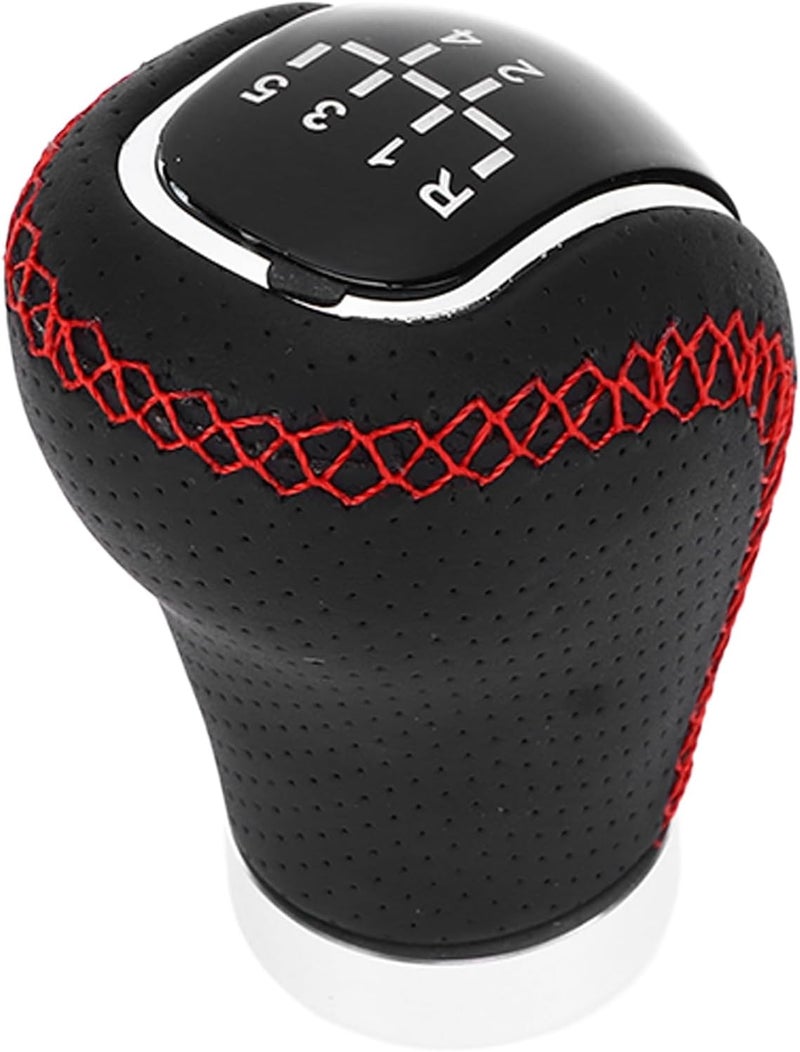 Gear Shift Knob Universal 5/6 Speed Antislip Red Stitching for Manual Gear ABS + Artificial Leather for Car Enthusiasts - Image 5