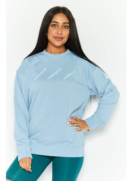 adidas Originals Women Sportswear Fit Long Sleeves Outdoor Sweatshirt, Light Blue  - Image 1