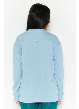 adidas Originals Women Sportswear Fit Long Sleeves Outdoor Sweatshirt, Light Blue  - Image 4