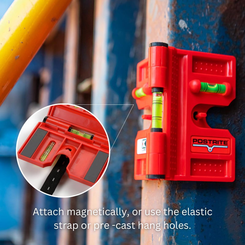Kapro - 340 Postrite Post Level - Adjustable Folding Post Level - For Use on Posts and Pipes - Includes Strap and 3 Vials - Magnetic - Image 4
