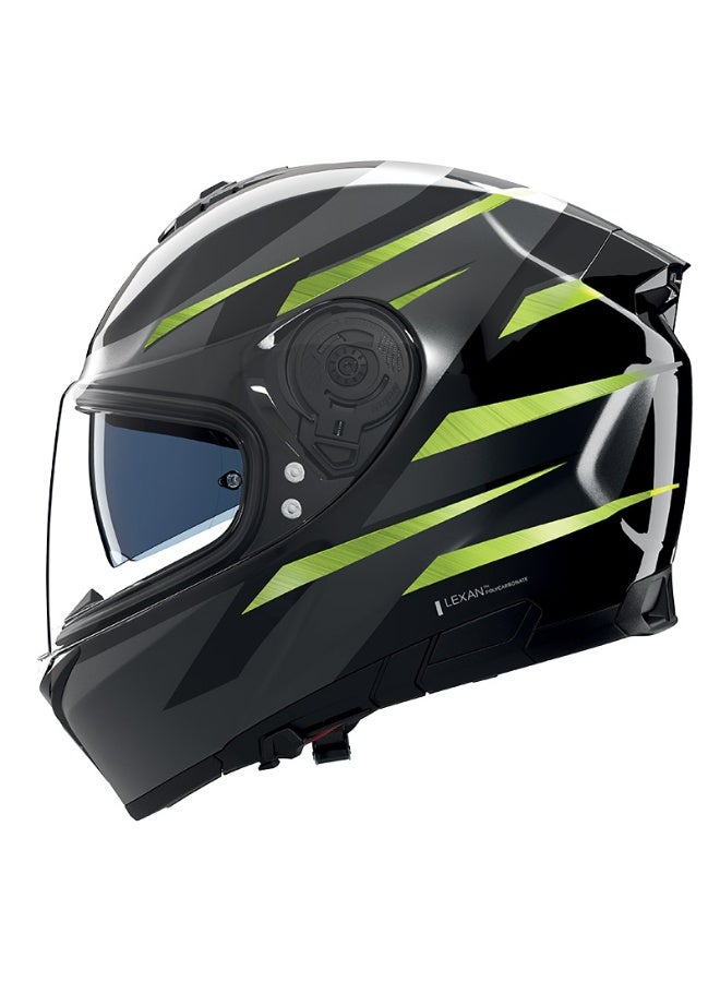 Nolan N80-8 FERVO BLACK/ANTHRACITE/IMPULSE GREEN CHROME METAL Helmet