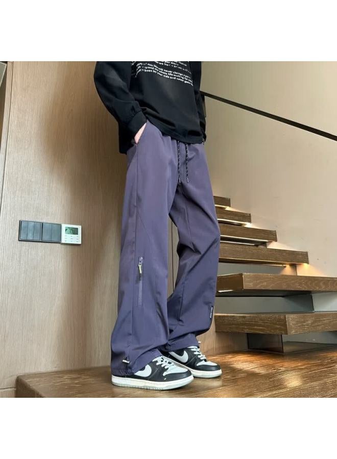 Dingfengbaoluo Outdoor Hiking Pants Autumn Trendy American Style Loose Straight Comfortable Casual Work Pants Aer33 Purple 3XL - Image 2
