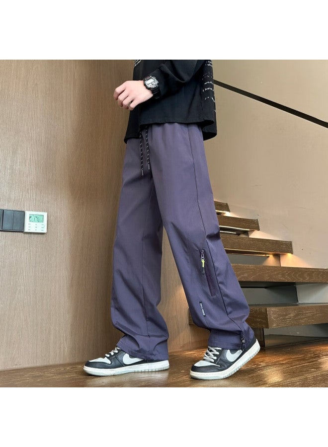 Dingfengbaoluo Outdoor Hiking Pants Autumn Trendy American Style Loose Straight Comfortable Casual Work Pants Aer33 Purple 3XL - Image 4