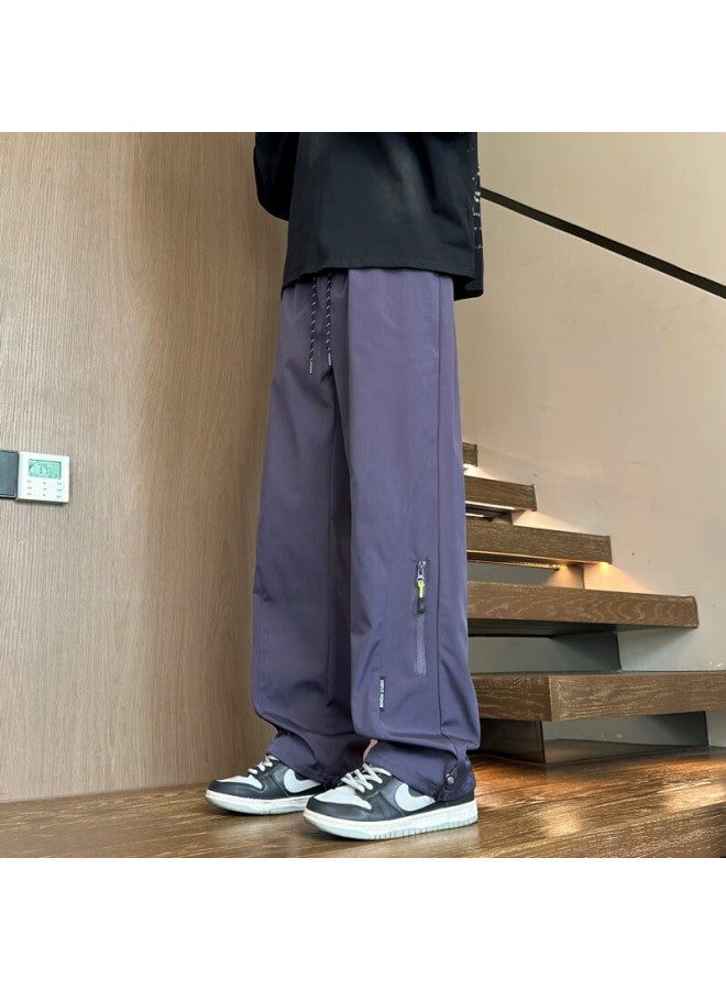 Dingfengbaoluo Outdoor Hiking Pants Autumn Trendy American Style Loose Straight Comfortable Casual Work Pants Aer33 Purple 3XL - Image 5