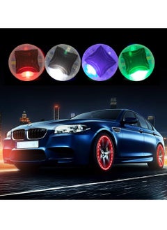 Excefore Tire Valve Stem Caps,  4pcs Solar Car Wheel Tire Air Valve Cap Lights with Motion Sensors Colorful Flashing Led Tire Light Gas Nozzle for Car Bicycle Motorcycles  - Image 2