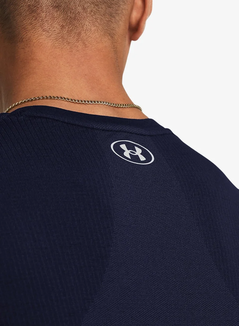 Under Armour Midnight Navy /  / Mod Gray Vanish Seamless T-Shirt for Men | Best Price UAE
