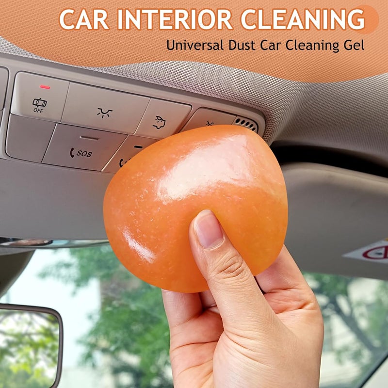 TeSabMi Car Cleaning Gel Car Cleaning Putty Car Putty Car Interior Cleaner Car Slime Car Detailing Kit Car Accessories Gifts for Men Women Stocking Stuffers Orange - Image 2