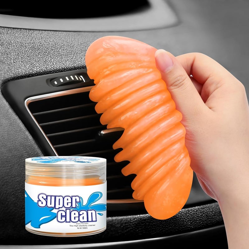 TeSabMi Car Cleaning Gel Car Cleaning Putty Car Putty Car Interior Cleaner Car Slime Car Detailing Kit Car Accessories Gifts for Men Women Stocking Stuffers Orange - Image 1