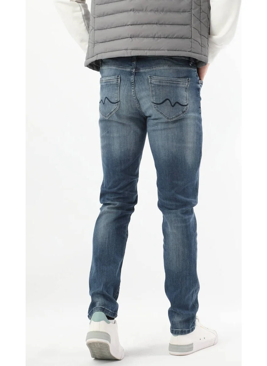 Banny Jeans Men's Pile Leg Jeans Blue