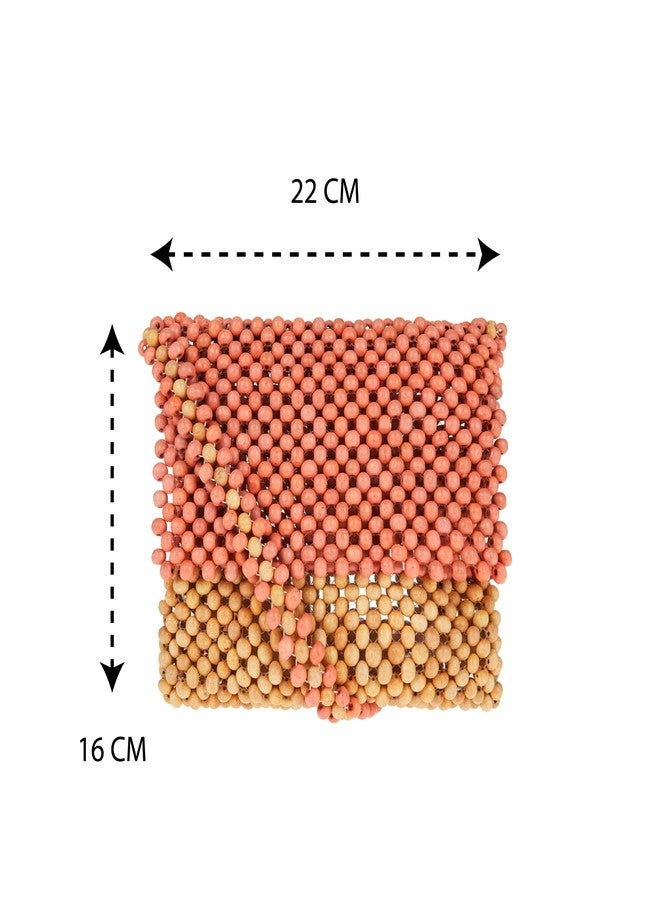 Accessorize London Women's Orange Beaded Sling Bag - Image 4