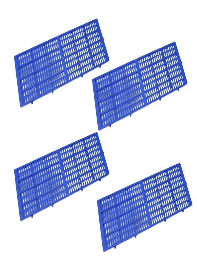 BohoBark Pet Plastic Flooring Mat 36x12 Inch | Multipurpose Non-Slip Floor Mat for Dogs, Cats, Rabbit & Goat | Durable Waterproof Pet Cage & Feeding Area Mat (Blue, Dog MAT Set of 4) - Image 1