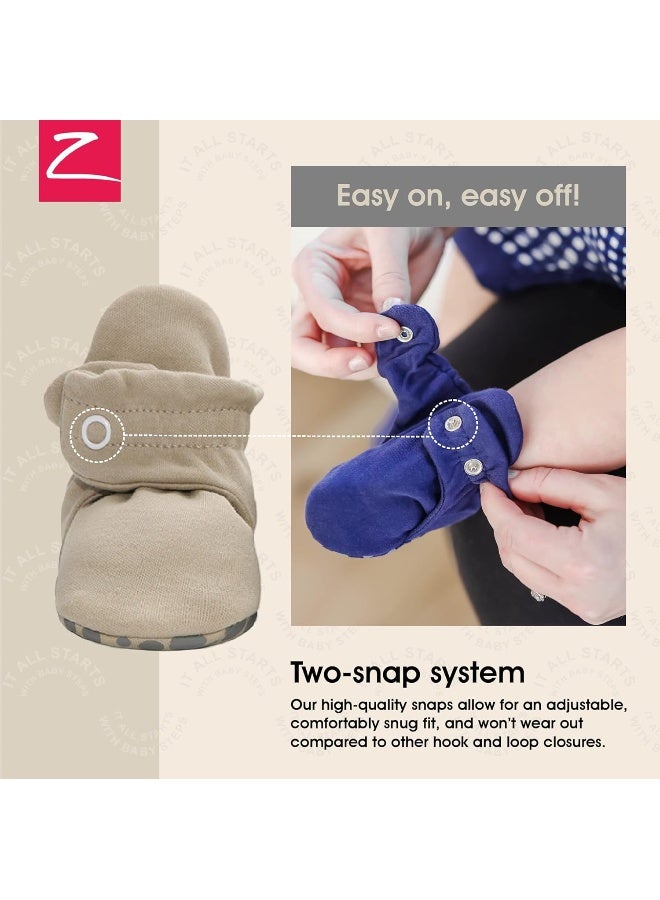 Zutano Zutano Unisex Organic Cotton Baby Booties With Gripper Soles  - Image 3