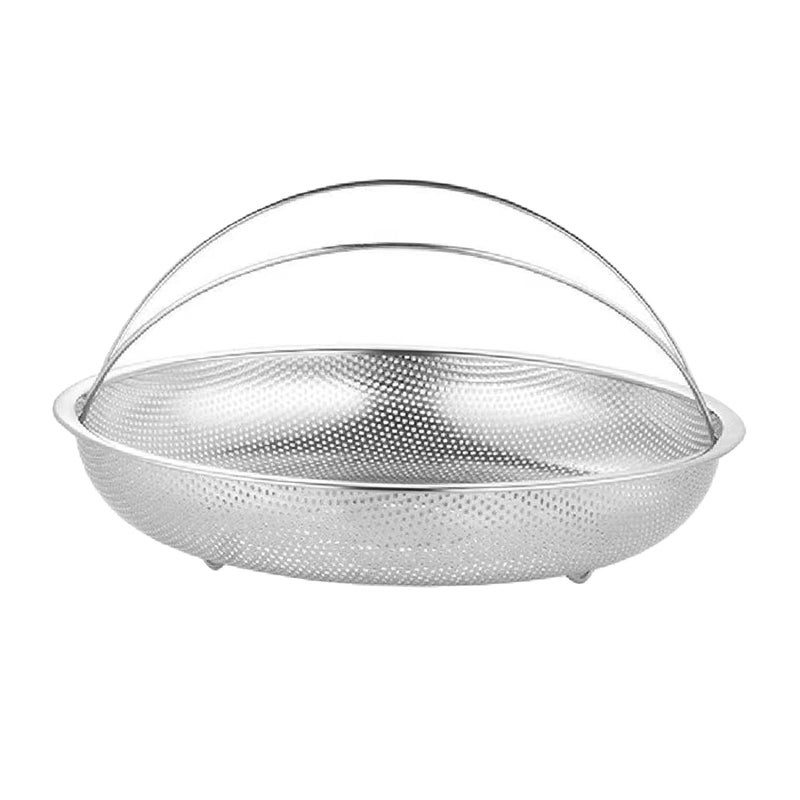 Lariox Multipurpose Stainless Steel Rice Washing Baskets Strainer Drainer with Handle Vegetable Fruit Noodles Washing Filter Basket for Kitchen Bowl Storing and Straining - Image 1
