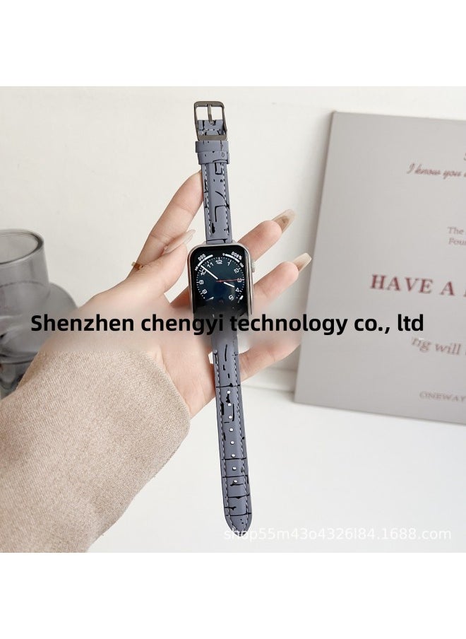 Generic - Suitable For Apple Iwatch Lightning Pattern Japanese Buckle Watch With For Apple Watchs10/9/8/SE/7/65-Color:42/44/45/46/49mm Blue - Image 1