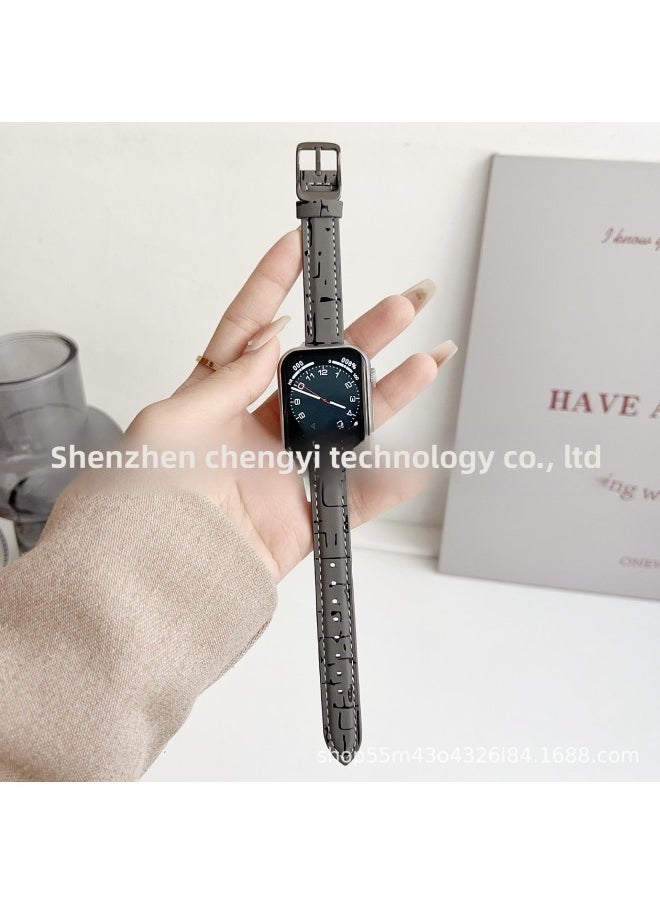Generic - Suitable For Apple Iwatch Lightning Pattern Japanese Buckle Watch With For Apple Watchs10/9/8/SE/7/65-Color:42/44/45/46/49mm Blue - Image 1