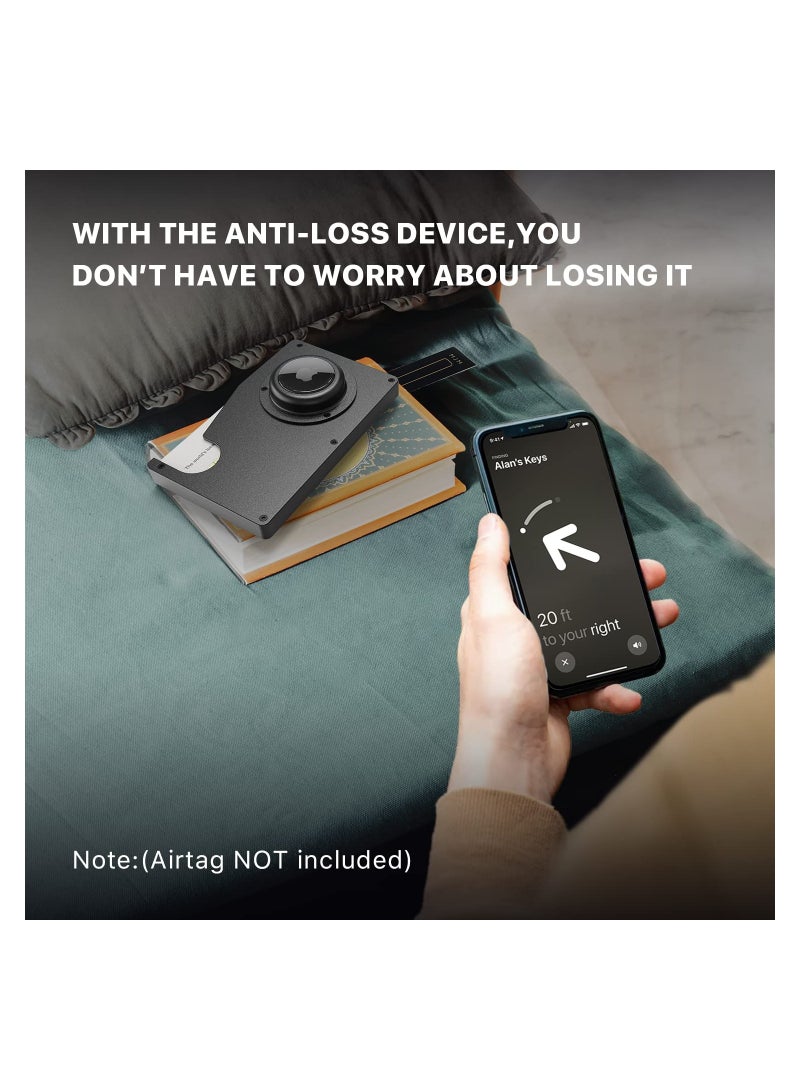 محفظة نحيفة من الألمنيوم مع حامل AirTag - محفظة عصرية تمنع RFID للرجال، مثالية للاستخدام اليومي والسفر. - Image 3