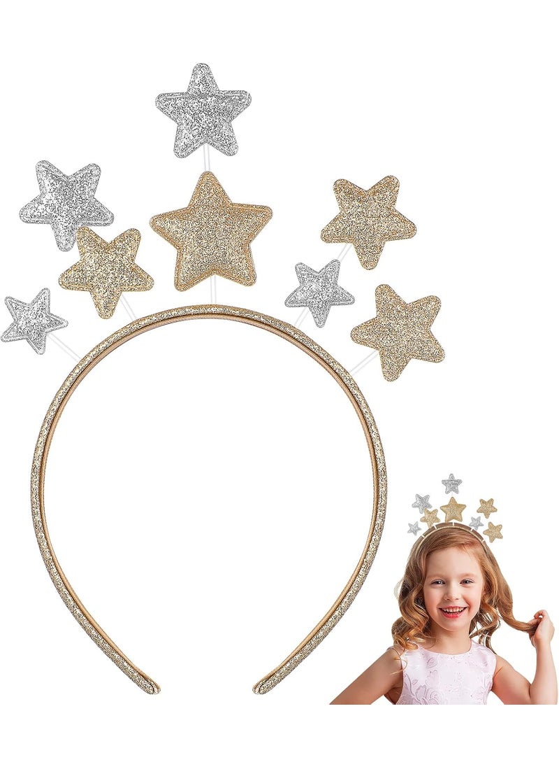 minkissy Minkissy Glitter Star Headband Star Headpiece Halloween Headband Funny Hairband Christmas Party Headwear Holiday Festival Hair Accessories for Girls Kids Women 