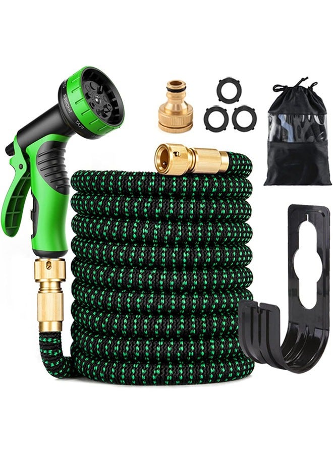 هاي هونور خرطوم حديقة قابل للتوسيع بطول 100 قدم مع فوهة 9 وظائف خرطوم مياه قوي ومرن مع تركيبات نحاسية صلبة ونواة مزدوجة من اللاتكس - Image 1