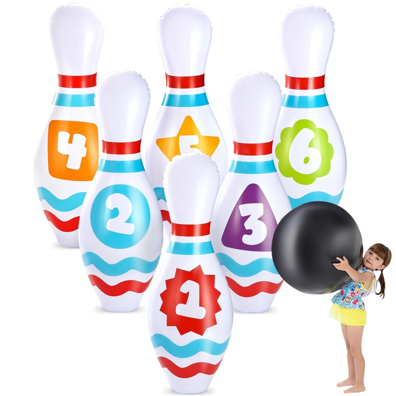 JOYIN Giant Inflatable Bowling Set for Kids and Adults, Christmas Birthday Party Games, Kids Education Motor Skills Toys - Image 1