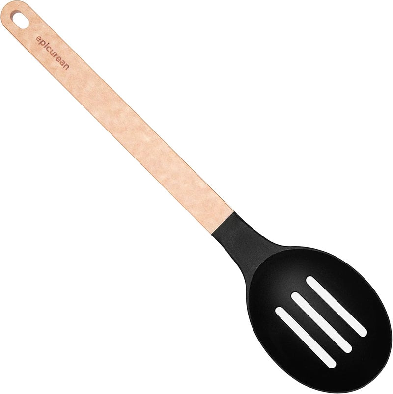 Epicurean Cutting Surfaces Gourmet Series Kitchen Utensil Slotted Spoon NaturalBlack - Image 1