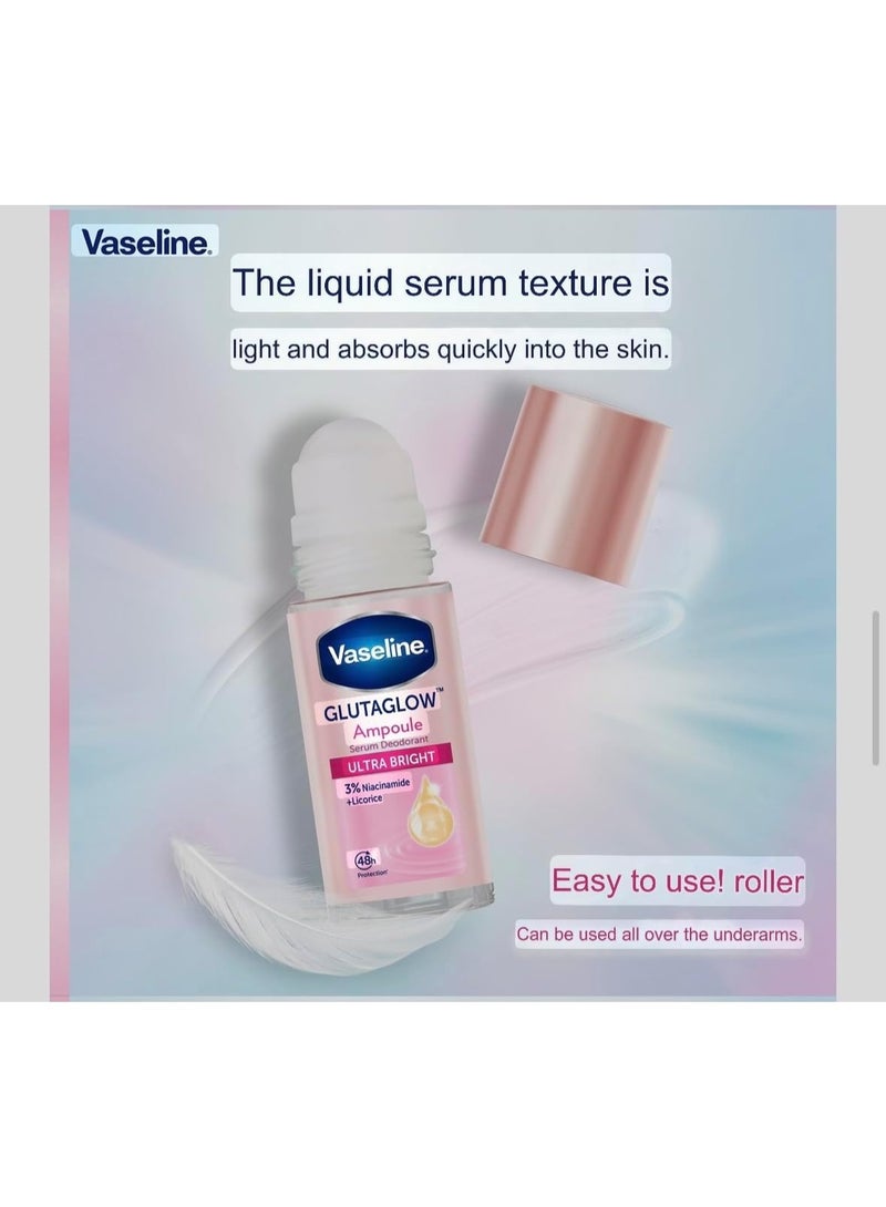 Vaseline GlutaGlow Ampoule Deodorant, Ultra Bright Antiperspirant Roll-on, 45ml - Image 2