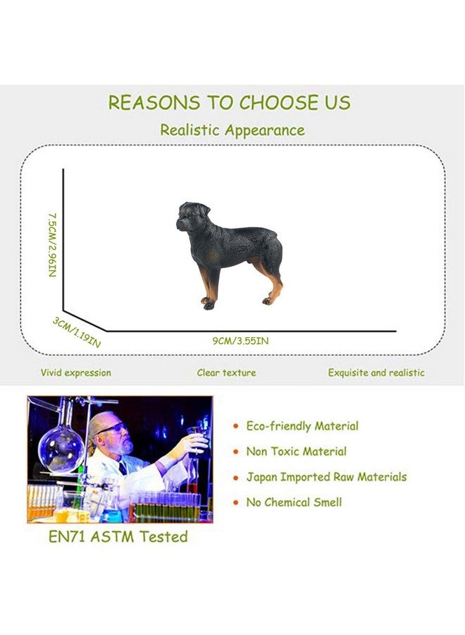 JOKFEICE Farm Animal Figurines, Realistic Rottweiler Fairy Garden Accessories, Learning Toys for Science Project, Birthday Cake Topper Gift for Kids - Image 3
