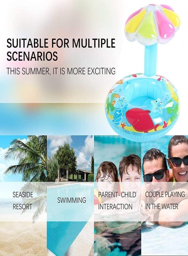 zarini مقعد عائم دائري للسباحة من زاريني، مناسب للأطفال الصغار، عوامة كرتونية قابلة للنفخ، للأطفال من عمر 4 إلى 9 سنوات، قارب مائي صيفي للأطفال، عوامة مرحة - Image 5
