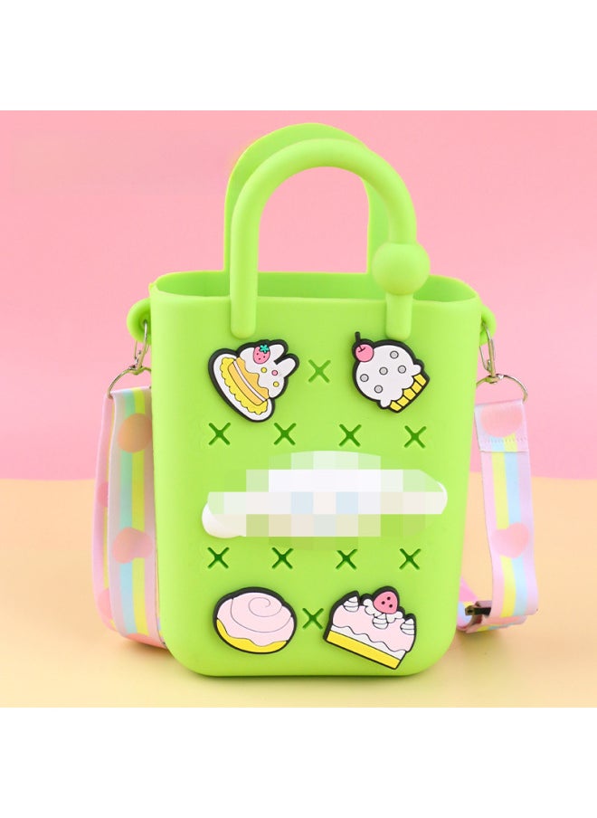 Loquat DIY Hole Bag Cute Accessories Summer Beach Vacation Handbag Colorful Hole Bag DIY Beach Bag Jelly Bag-Colors:8  - Image 1