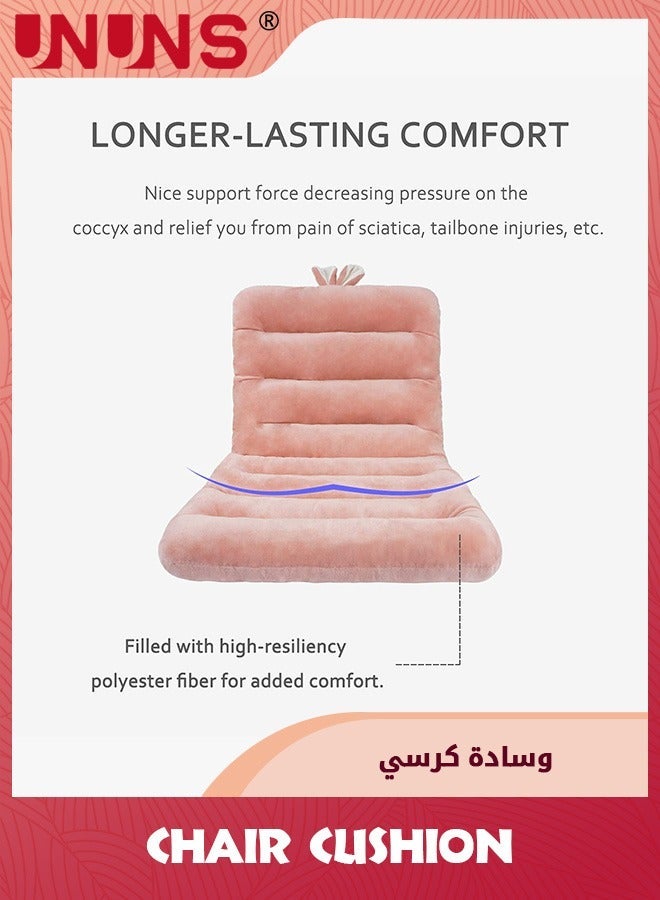 UNUNS Desk Chair Cushion,100cm Office Cushion Seat With Fixing Band And Back Support,Comfy For Bedroom,100x45cm - Image 4
