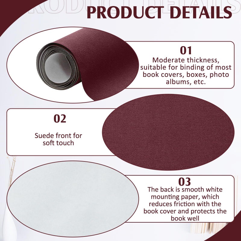 PerKoop 4 Pcs Book Cloth for Book Binding 40 x 16 Inches Bookcover Fabric Surface and Paper Backed Close Weave Book Binding Cloth for Scrapbooking Album DIY Crafts, 4 Colors - Image 4