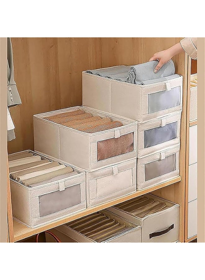 ZOXITY Wardrobe Clothes Organizer, 6 Pack Drawer Organizers and Storage Clothes Storage Box Visible Drawer Organizers Foldable Large Storage Boxes Baskets with Window Closet Organizer Bins Storage Containers Organizing Clothing Jeans Toys - Image 2