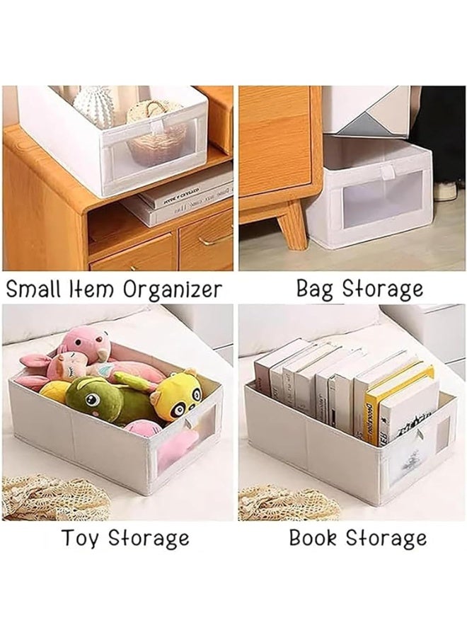 ZOXITY Wardrobe Clothes Organizer, 6 Pack Drawer Organizers and Storage Clothes Storage Box Visible Drawer Organizers Foldable Large Storage Boxes Baskets with Window Closet Organizer Bins Storage Containers Organizing Clothing Jeans Toys - Image 3