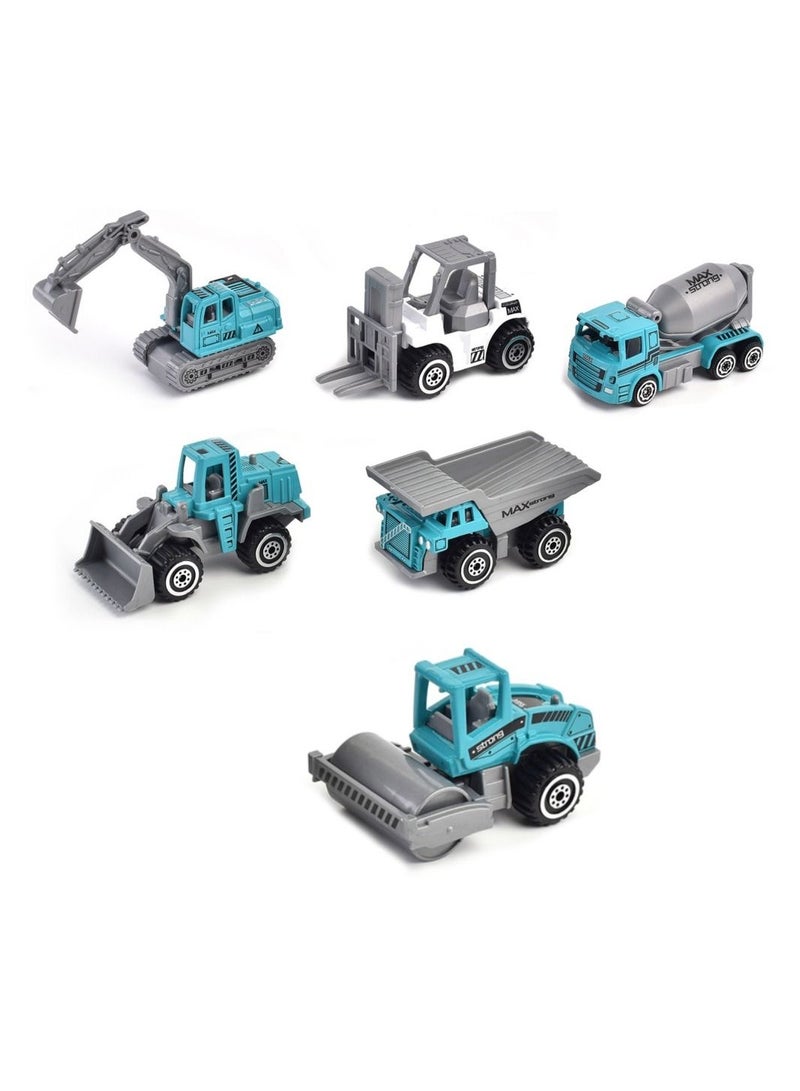 Little Story 6 Pieces Alloy Sliding Engineering Toy Truck - Multicolor - Image 2