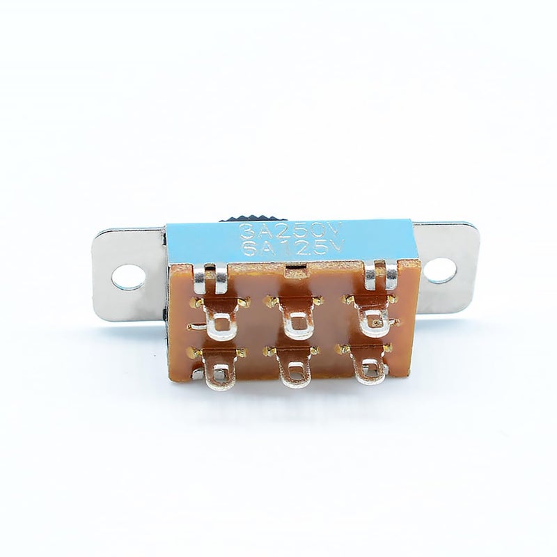 klarako 8PCS Silver On/Off/On 3 Position DPDT 2P3T PCB Panel Slide Switch 6A/125V 3A/250V AC Slide Switch - Image 4