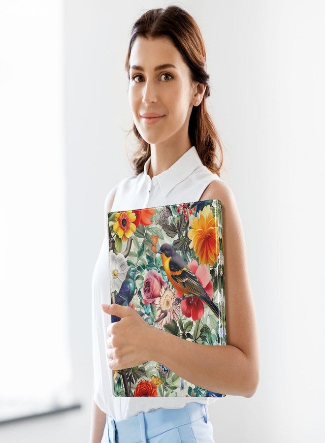 SDMKA Flower with Colorful Birds 3-Ring Binder 1.5 Inch 1 Pack Round Ring Binder Holds 200 Sheets with 3 Inside Pockets for Office Home Organization - Image 5