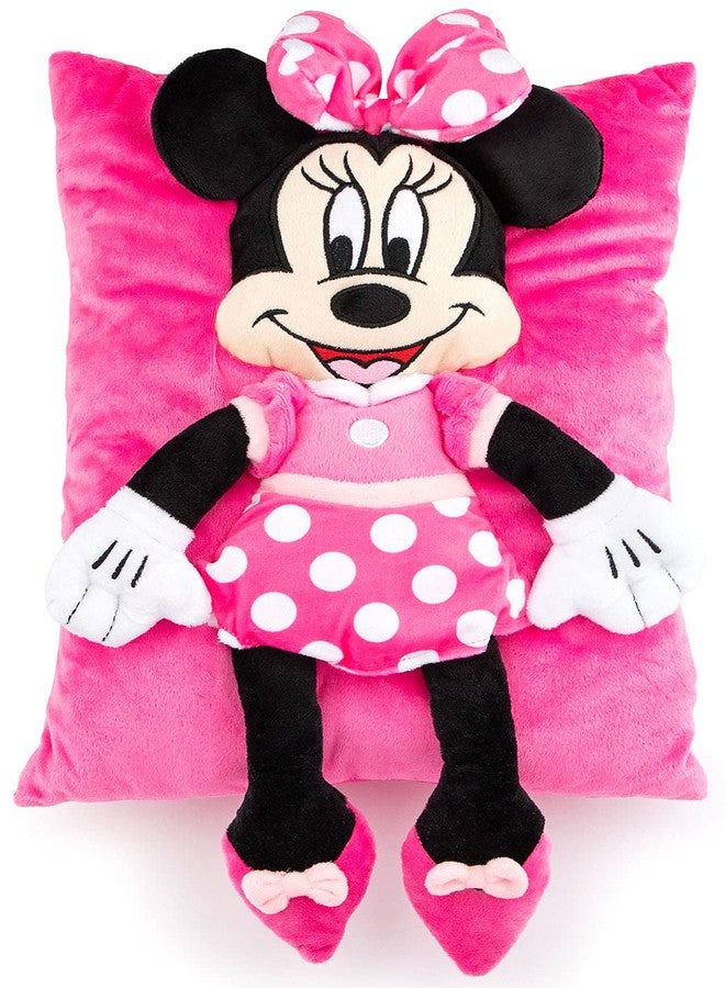 Jay Franco Disney Minnie Mouse Kids 3D Snuggle Pillow, 15 x 11 Inches - Super Soft Polyester Microfiber Plush Stuffed Animal, Cuddle Companion, Pink (Officially Licensed Disney Product) - Image 1