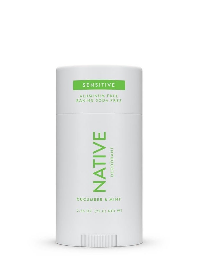 native Native Sensitive Deodorant Contains Naturally Derived Ingredients, 72 Hour Odor Control | Deodorant & Women and Men, Aluminum Free with Baking Soda, Coconut Oil and Shea Butter | Cucumber & Mint  - Image 1