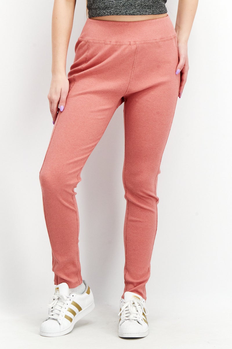 Splendid Women Pull On Ribbed Leggings, Pink - Image 1