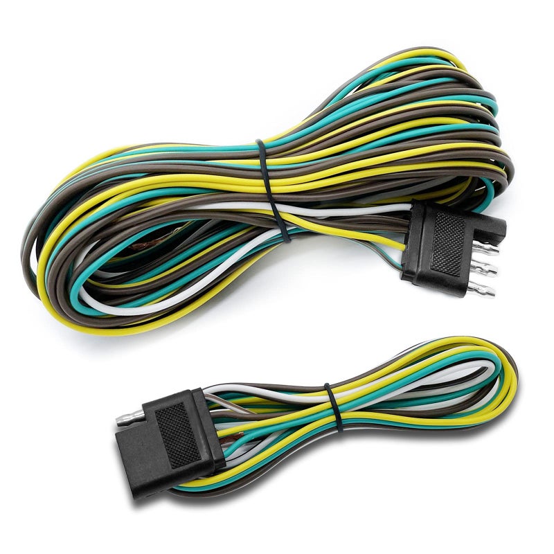 LIMICAR Trailer Wiring Harness Kit, 25ft Trailer Wire with 4 Flat Extension Connector, 4 Pin Flat Wishbond Wiring Light Kit for Utility Boat - Image 1
