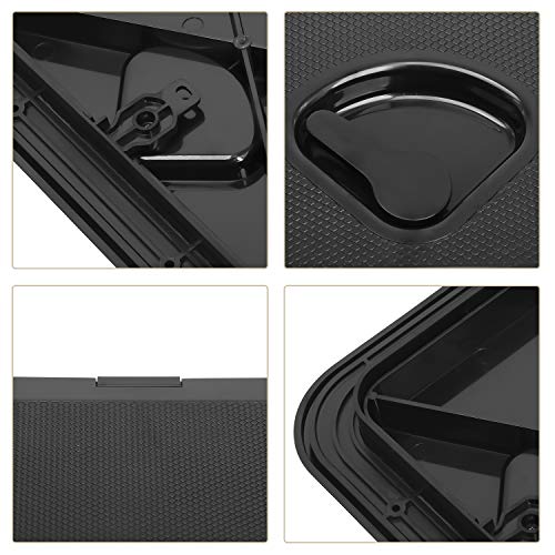 Amarine Made Marine Access Hatch Boat Hatch Lid Deck Access Hatch & Lid 10-5/8" X 14-3/4" - White or Black 270mmx375mm (Black) - Image 3