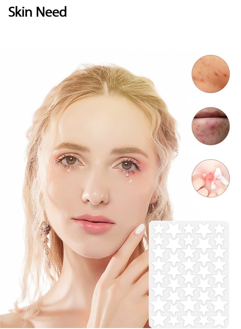 Skin Need Cute Star Face Stickers – Colorful Decorative Facial Patches for Cheeks & Forehead, Waterproof Skin-Friendly Makeup Stickers for Selfies and Parties  - Image 1