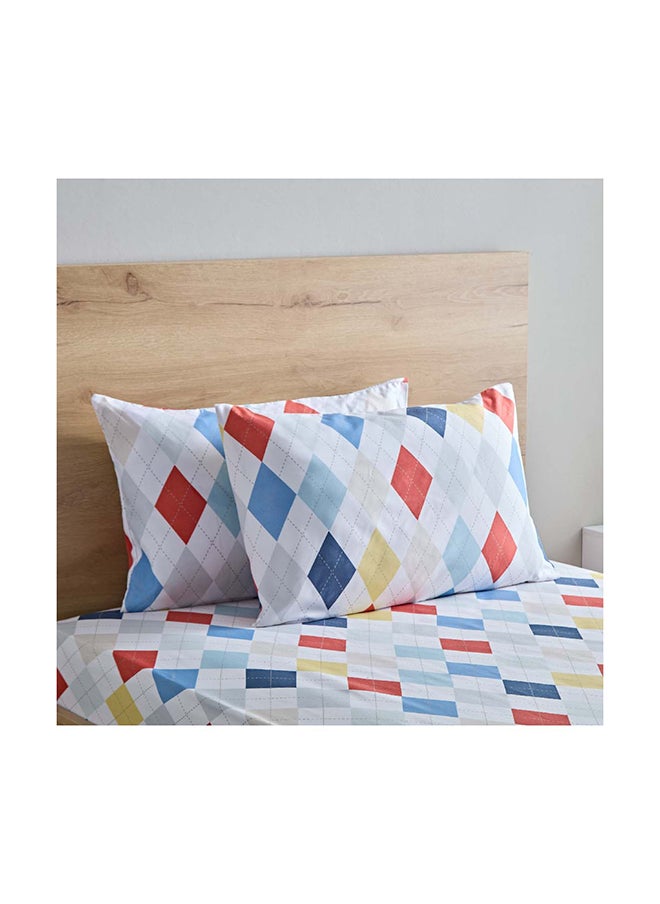 Home Box Nora 2-Piece Plaid Reversible Microfibre Pillow Cover Set 50 x 75 cm  - Image 1