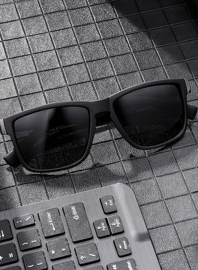 Men's Polarized Square Sunglasses, UV400 Protection Sun Glasses with PC Frame, Fashion Anti-Glare Sunglasses for Men Driving, Fishing, Traveling, 61mm - Image 3