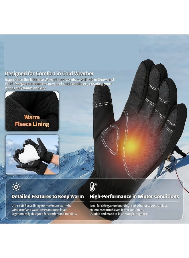 قفازات الشتاء, قفازات دافئة للطقس البارد, قفازات للرجال والنساء, الحرارية, شاشة اللمس, قفازات مقاومة للماء, مقاومة للرياح جميع الأصابع قفازات, للتزلج والعمل في الهواء الطلق, L - Image 2