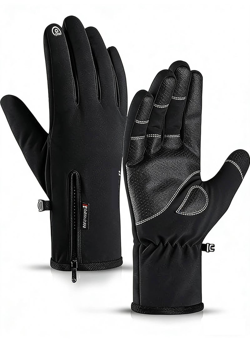 قفازات الشتاء, قفازات دافئة للطقس البارد, قفازات للرجال والنساء, الحرارية, شاشة اللمس, قفازات مقاومة للماء, مقاومة للرياح جميع الأصابع قفازات, للتزلج والعمل في الهواء الطلق, L - Image 1