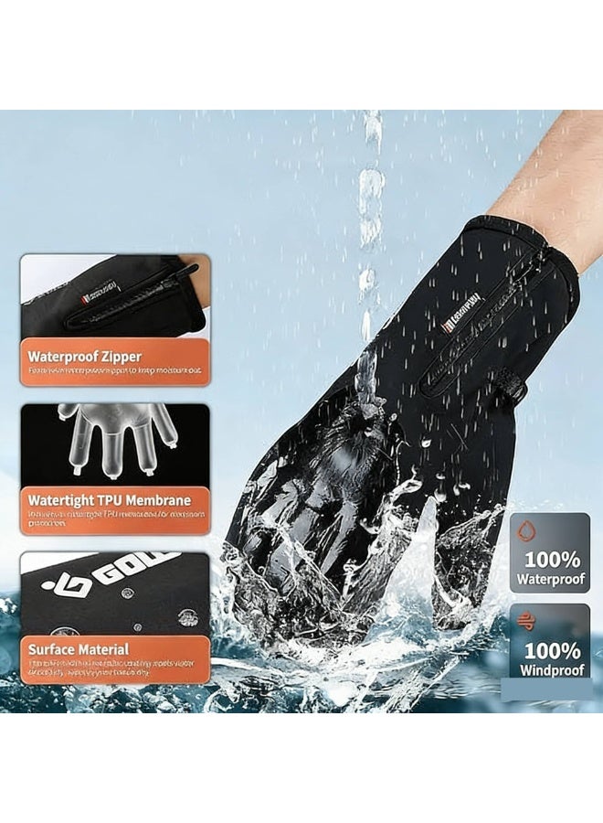 قفازات الشتاء, قفازات دافئة للطقس البارد, قفازات للرجال والنساء, الحرارية, شاشة اللمس, قفازات مقاومة للماء, مقاومة للرياح جميع الأصابع قفازات, للتزلج والعمل في الهواء الطلق, L - Image 5