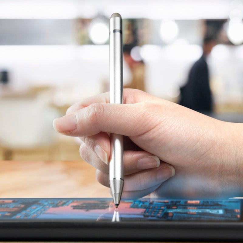 BoxWave قلم ستايلس BoxWave متوافق مع ASUS VivoBook Flip 14 - قلم ستايلس نشط AccuPoint، قلم إلكتروني برأس دقيق للغاية لـ ASUS VivoBook Flip 14 - فضي معدني - Image 3