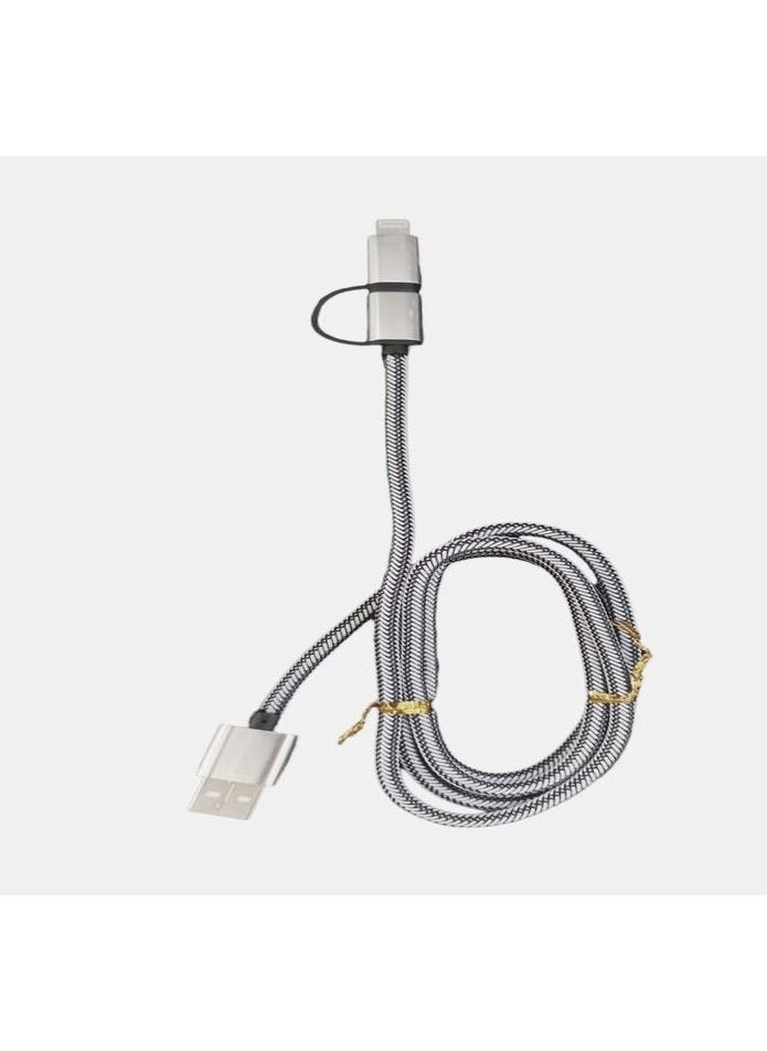 Touch Charging and data cable with two lightning and micro silver outputs 102IS  - Image 2