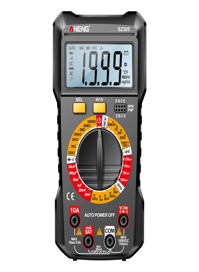 ANENG SZ305 Multimeter Capacitor Testers Professional 1999 Counts Smart Voltmeter Ohm Meter Fast Accurately Measures Voltage Current Resistance Capacitor Frequency Diode hFE - Image 1